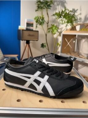 Onitsuka Tiger by Asics Black Sneakers with White Stripes - Women's